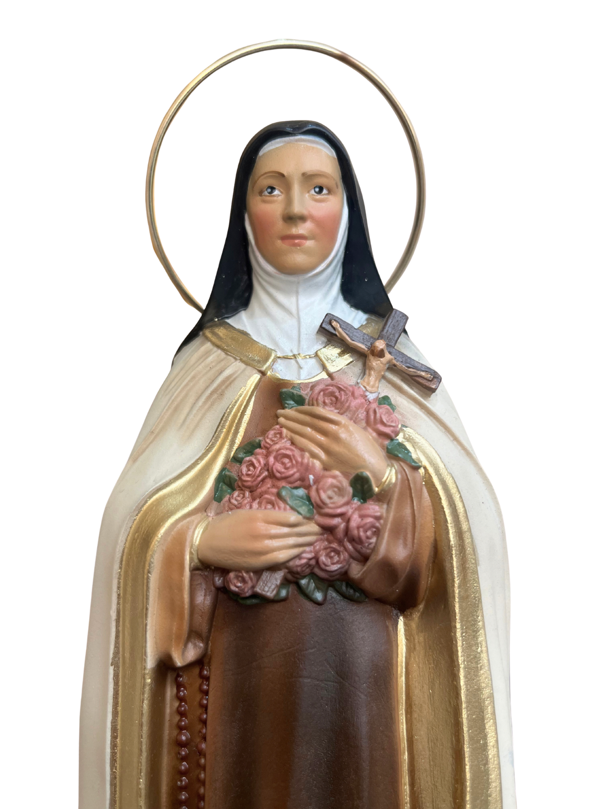 Imagem de Santa Terezinha em Pó de Mármore colorida 25 cm