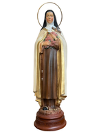 Imagem de Santa Terezinha em Pó de Mármore colorida 25 cm