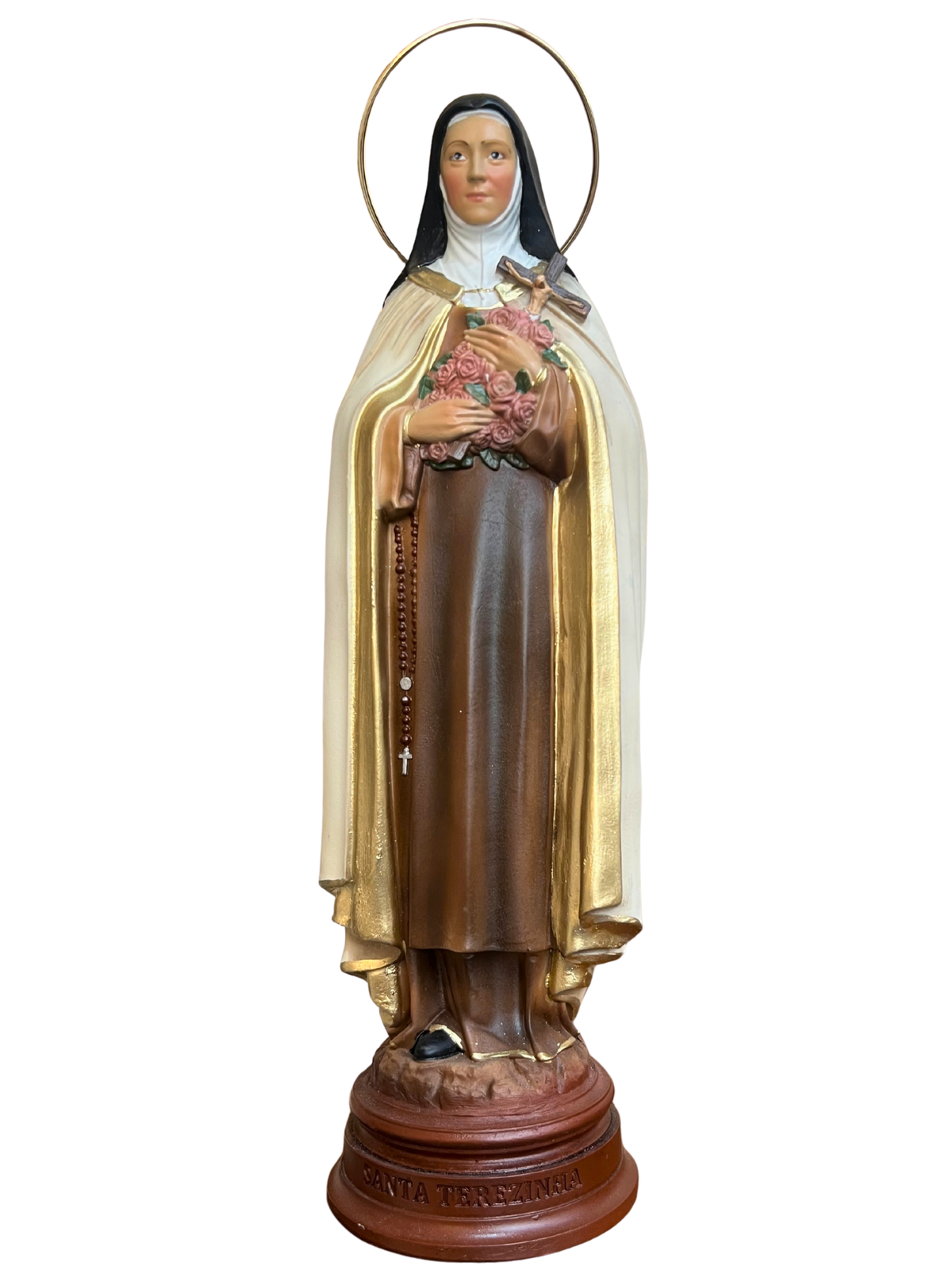 Imagem de Santa Terezinha em Pó de Mármore colorida 25 cm