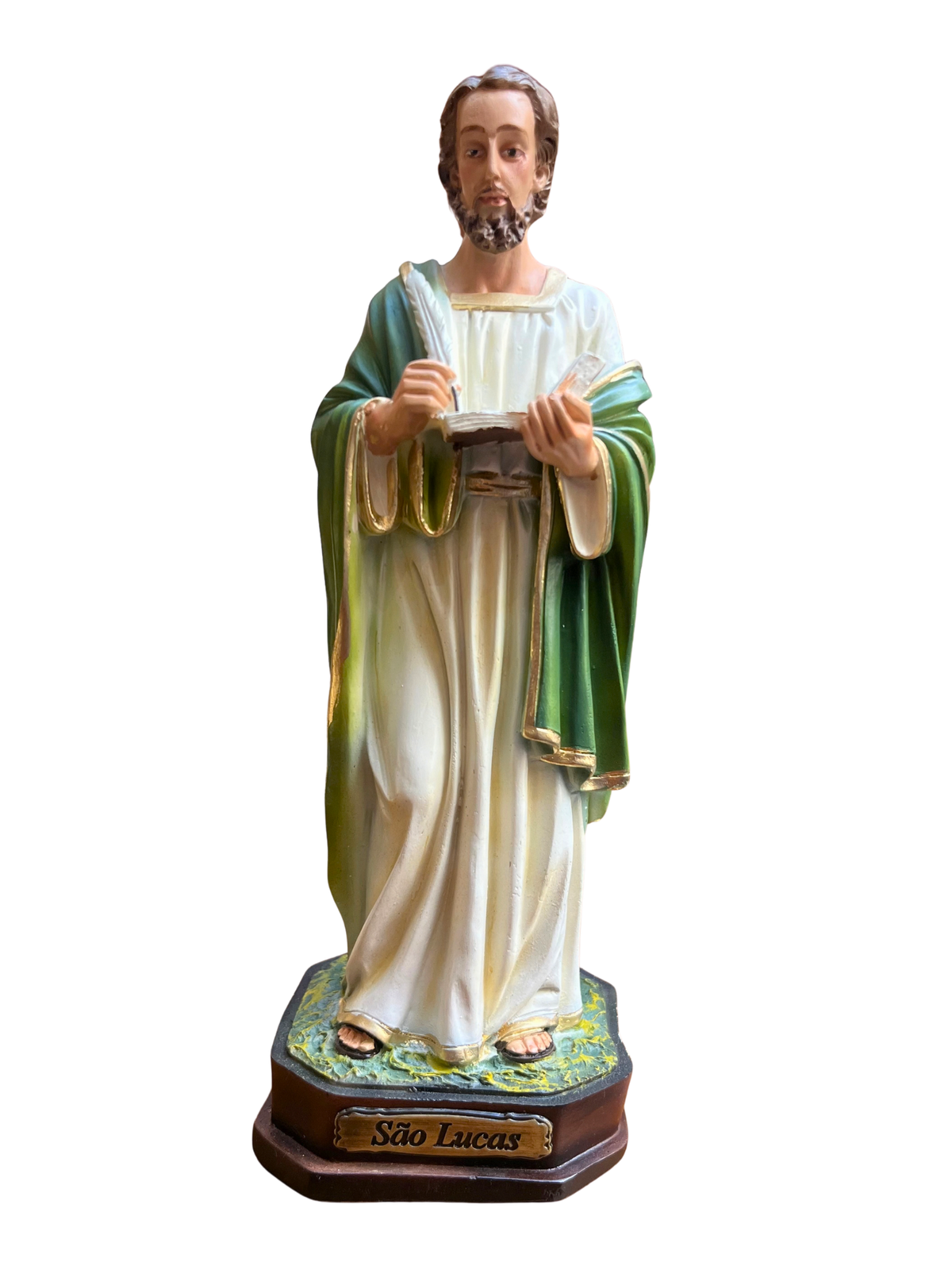 Imagem de São Lucas em Pó de Mármore Colorida 20 cm