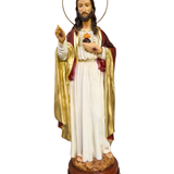 Imagem do Sagrado Coração de Jesus em Pó de Mármore Colorida 33 cm