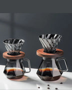 Jarra de Café de Vidro Transparente com Filtro Reutilizável Design Diamante