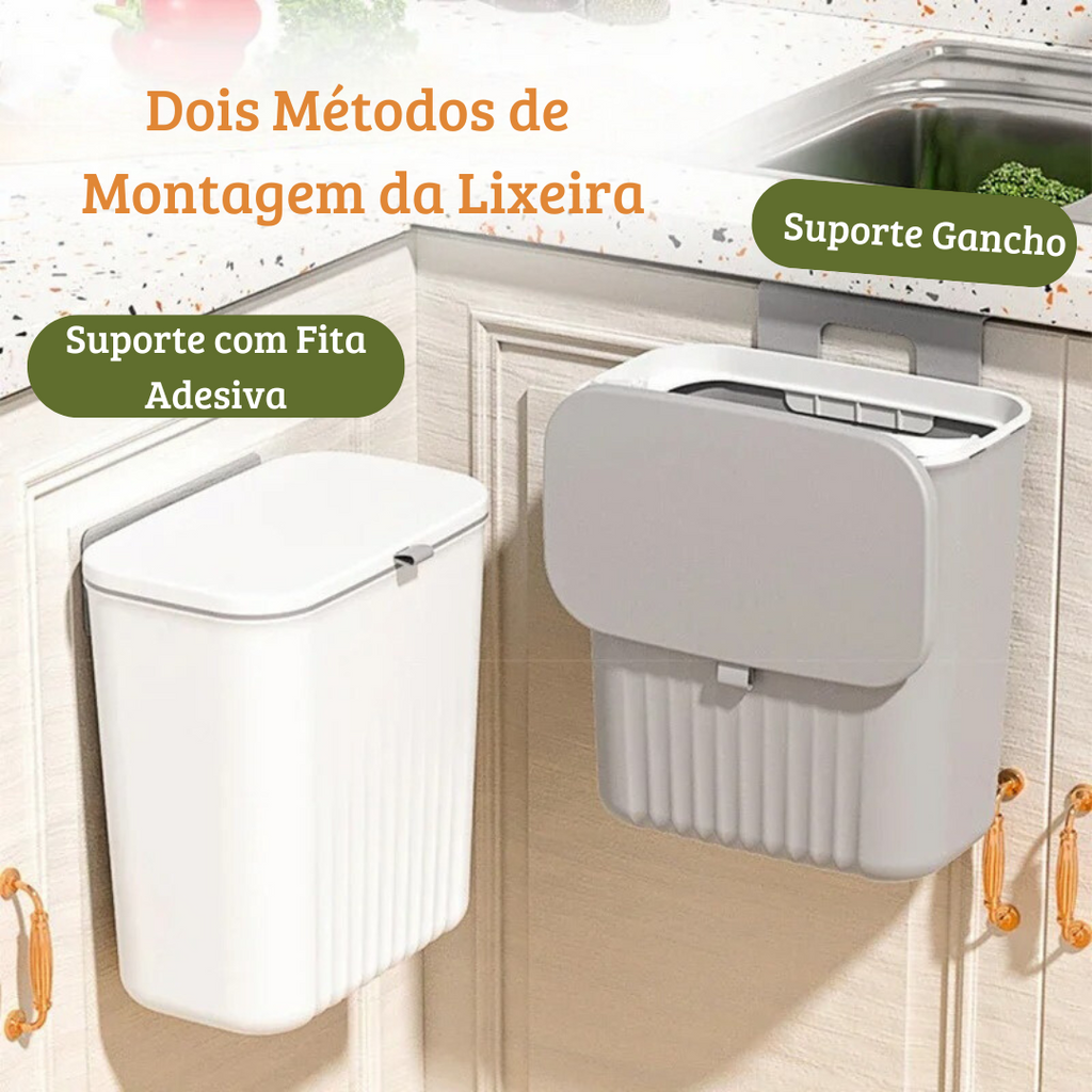 Lixeira de Cozinha para Porta de Armário 9 Litros