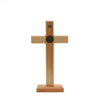 Cruz 26 cm Mesa Imbuia Ouro Velho