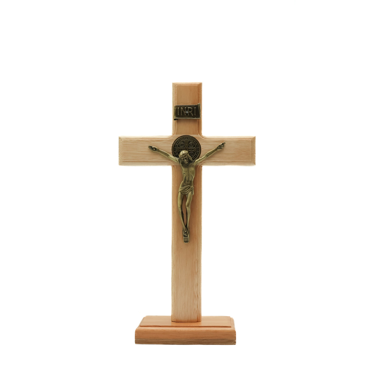 Cruz 26 cm Mesa Imbuia Ouro Velho