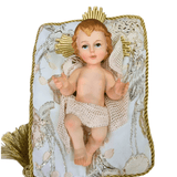Menino Jesus de Resina Santini Italy Style com Almofada Vermelha 25 cm