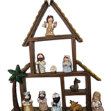 Mini Presépio em Resina 10 peças 32 cm