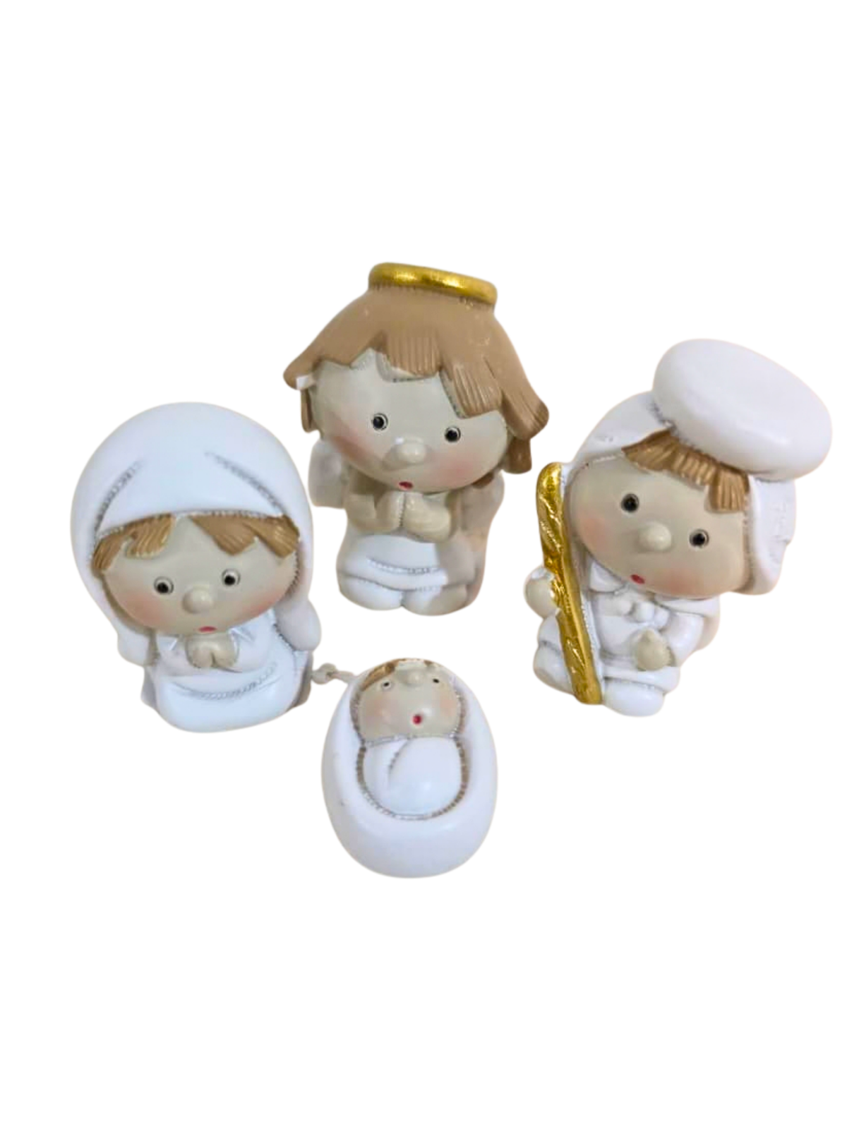 Mini Presépio em Resina 9 peças 3 x 2 cm , 5 x 4 cm