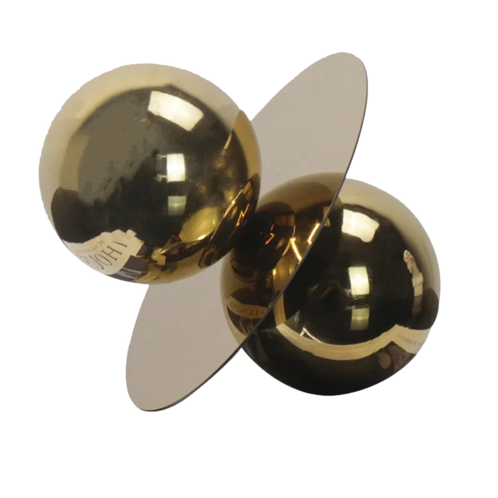 Ornamentos Esféricos de Metal Dourado