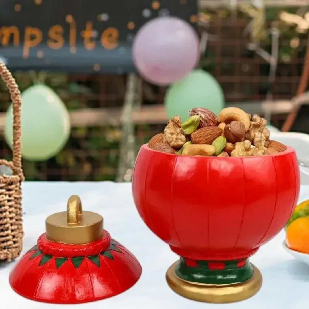 Pote de Doces de Natal com Camada Dupla em Resina