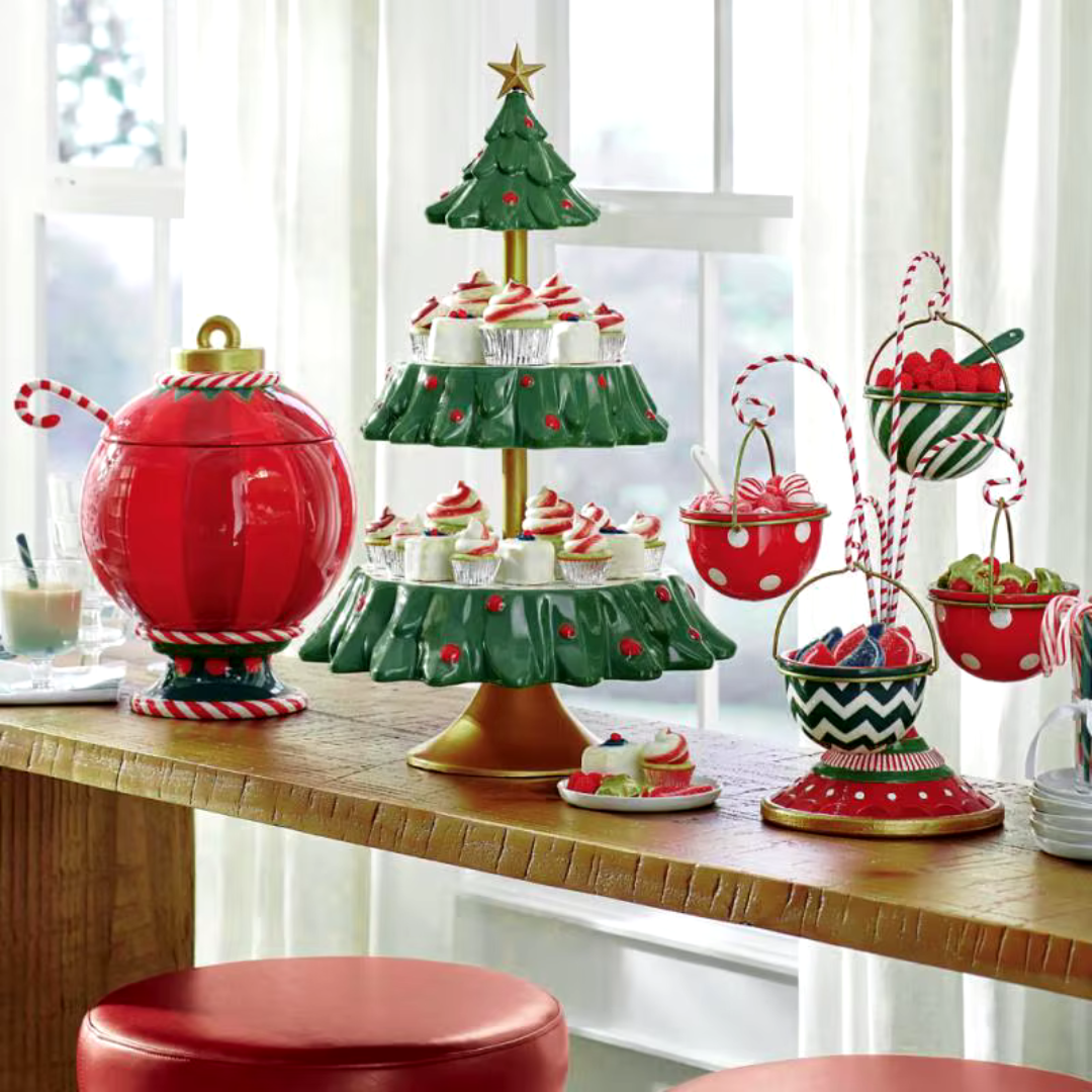 Pote de Doces de Natal com Camada Dupla em Resina
