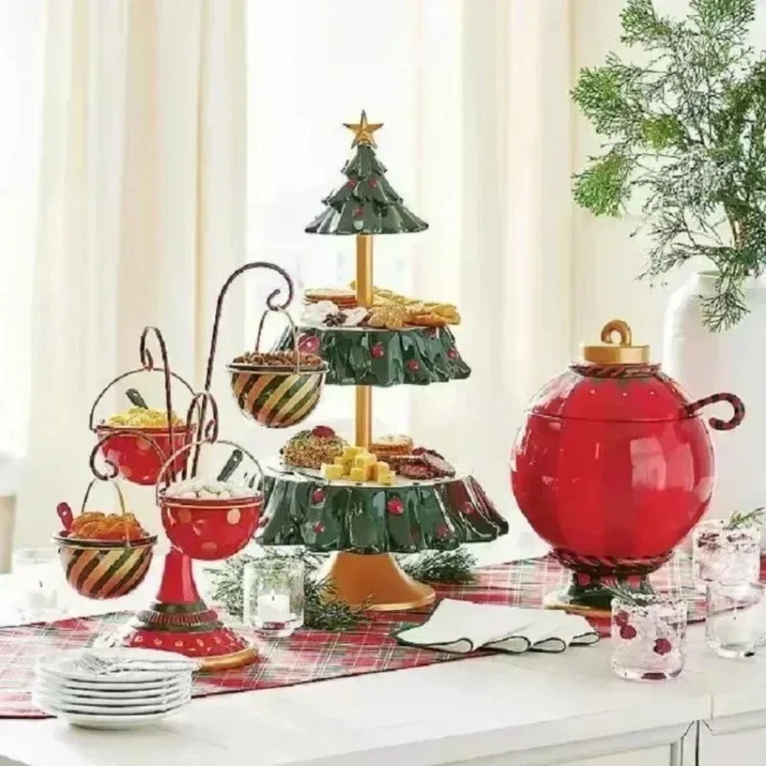 Pote de Doces de Natal com Camada Dupla em Resina