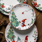 Prato de Jantar de Cerâmica com Tema de Natal