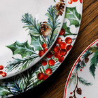 Prato de Jantar de Cerâmica com Tema de Natal