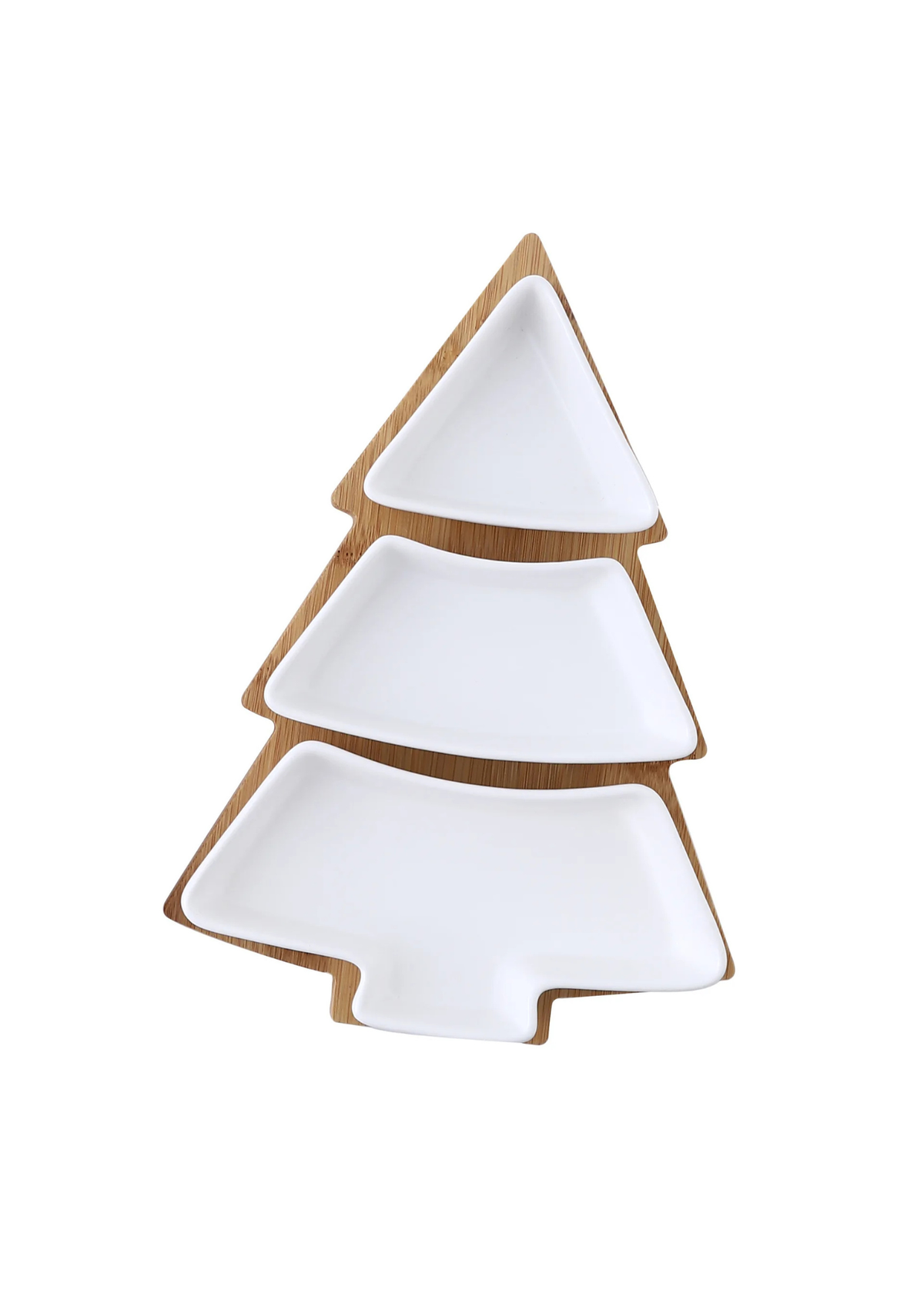 Prato de Sobremesa em Cerâmica Formato Árvore de Natal