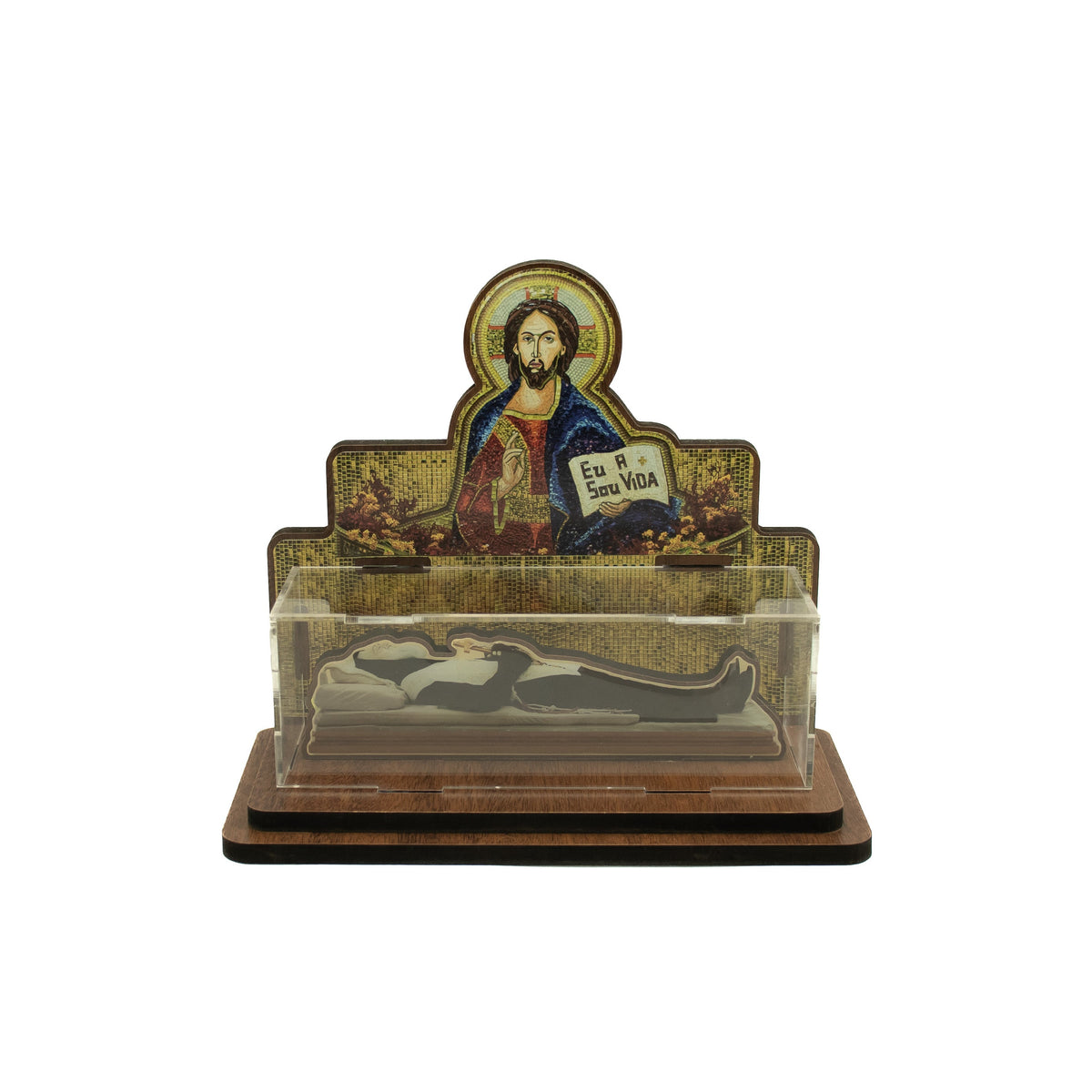Esquife de Padre Pio em MDF e Acrílico