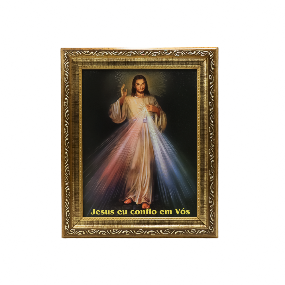 Quadro Jesus Misericordioso 20X25 Moldura Simples