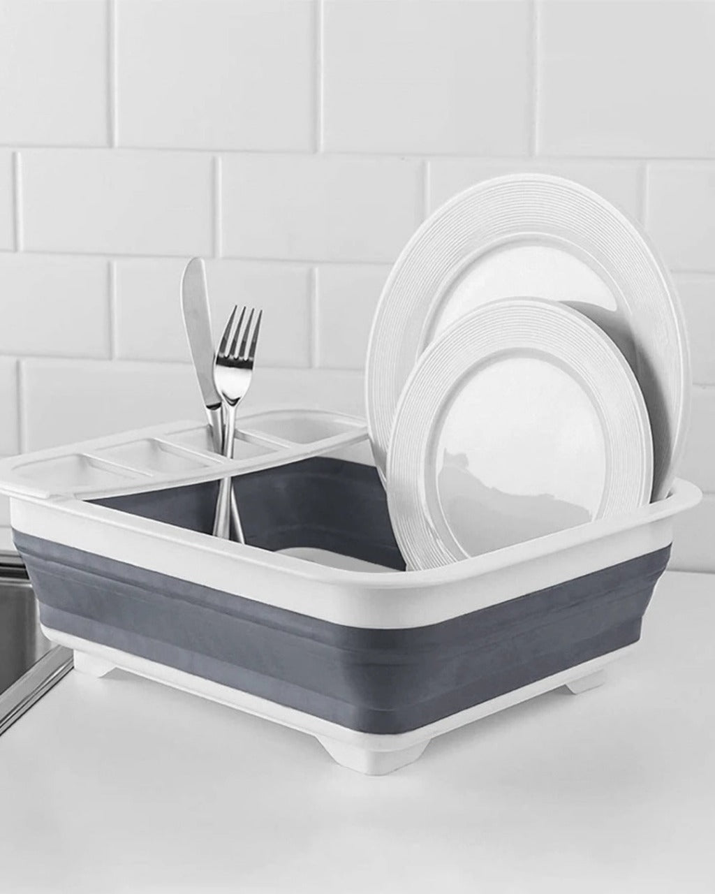 Rack Dobrável de Secagem para Louça em Silicone  Portátil e Prático