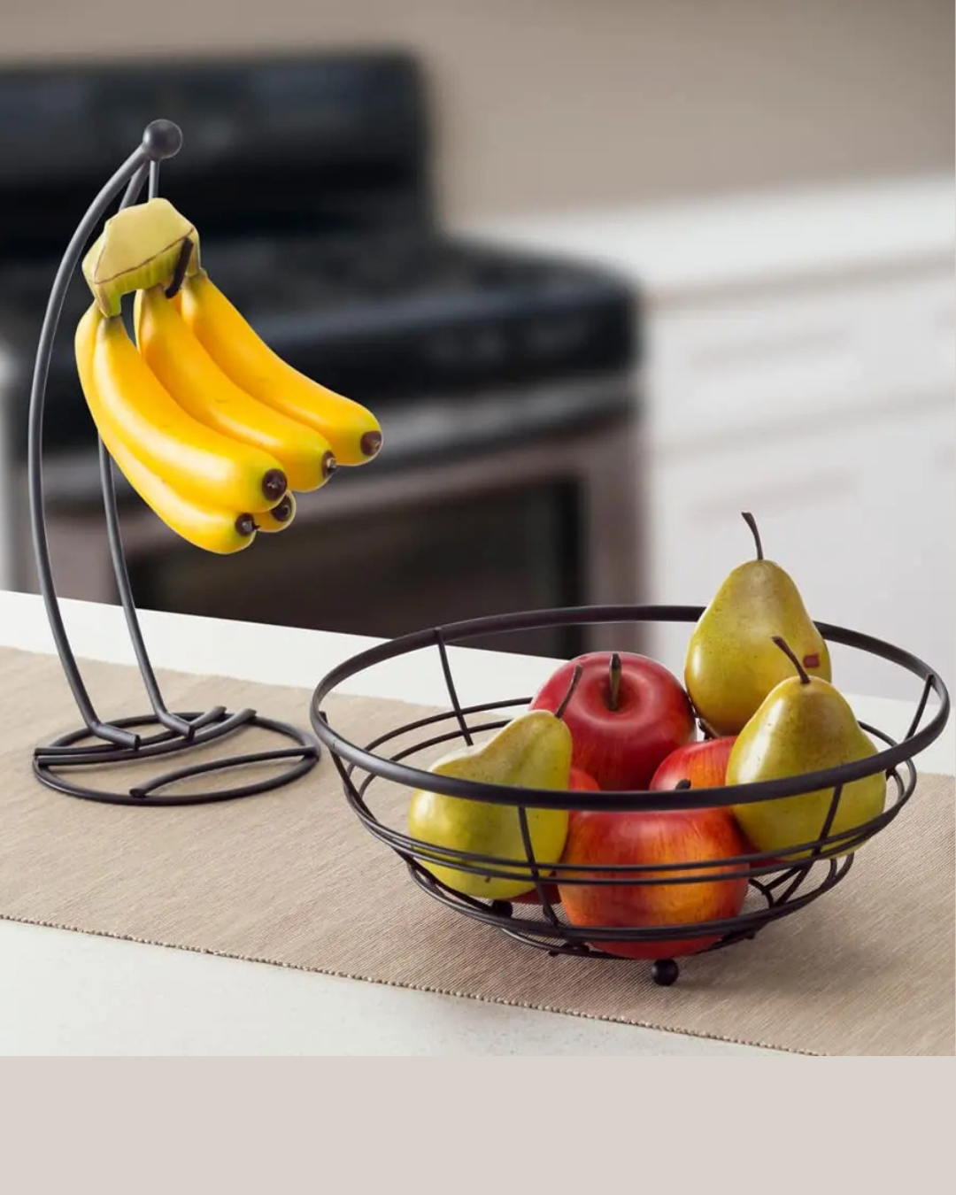 Rack de Banana com Ganchos em Bambu ou Ferro Suporte de Frutas Frescas