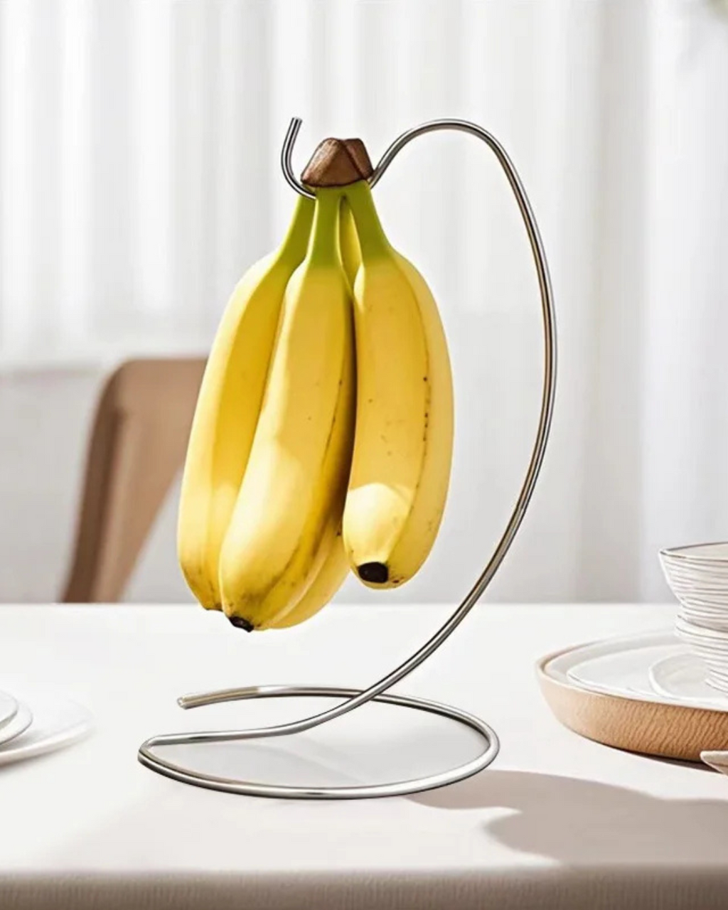Rack de Banana com Ganchos em Bambu ou Ferro Suporte de Frutas Frescas