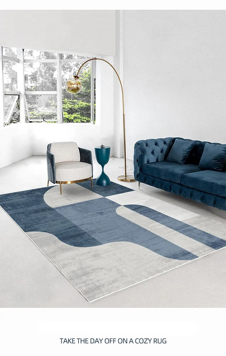 Tapete Retangular Decorativo - Coleção BlueGeometric