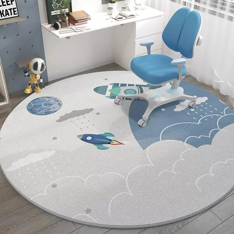 Tapete Redondo para Quarto Infantil - Coleção Astronauta