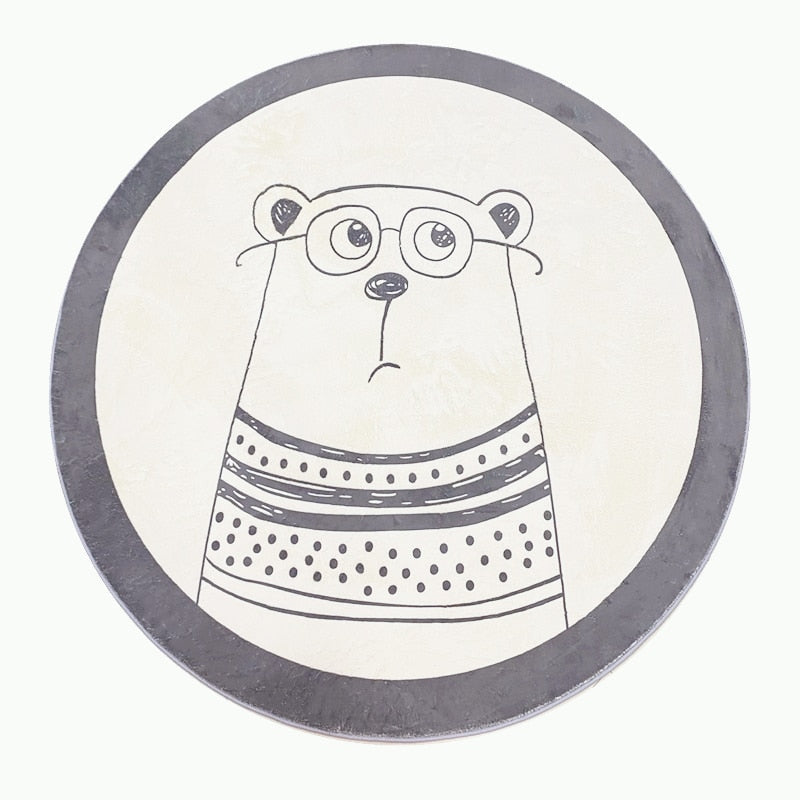 Tapete Decorativo Infantil Redondo - Coleção Fofura Animal