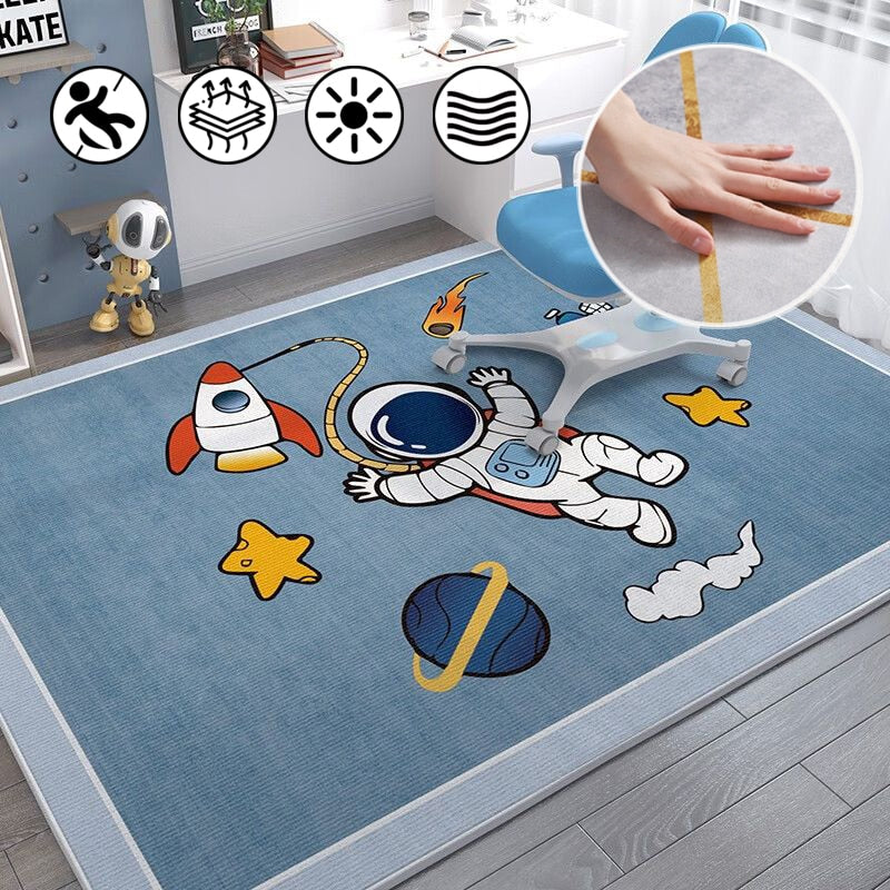 Tapete retangular infantil antiderrapante - Coleção Astronauta