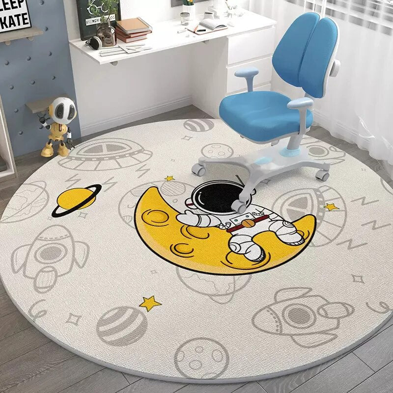 Tapete Redondo para Quarto Infantil - Coleção Astronauta