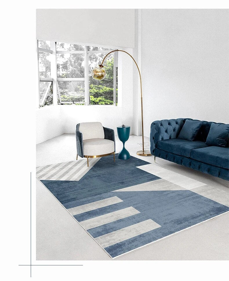 Tapete Retangular Decorativo - Coleção BlueGeometric