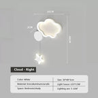 Luminária Infantil de Parede LED Cloud Star Moon