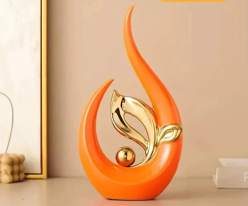 Escultura decorativa de Cerâmica Premuim - Coleção Folhas Serenas