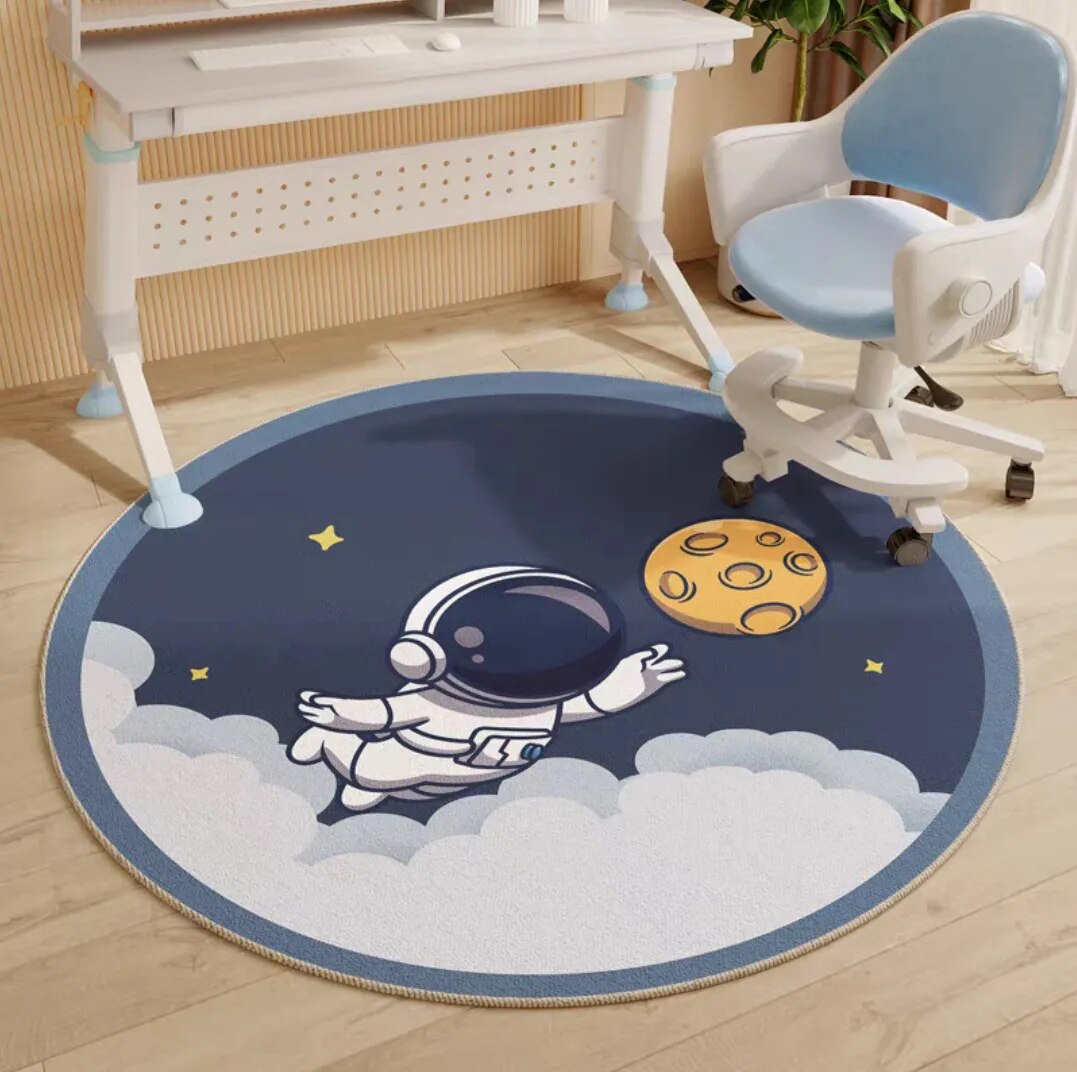 Tapete Redondo para Quarto Infantil - Coleção Astronauta