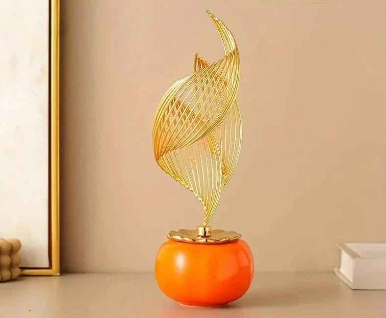 Escultura decorativa de Cerâmica Premuim - Coleção Folhas Serenas