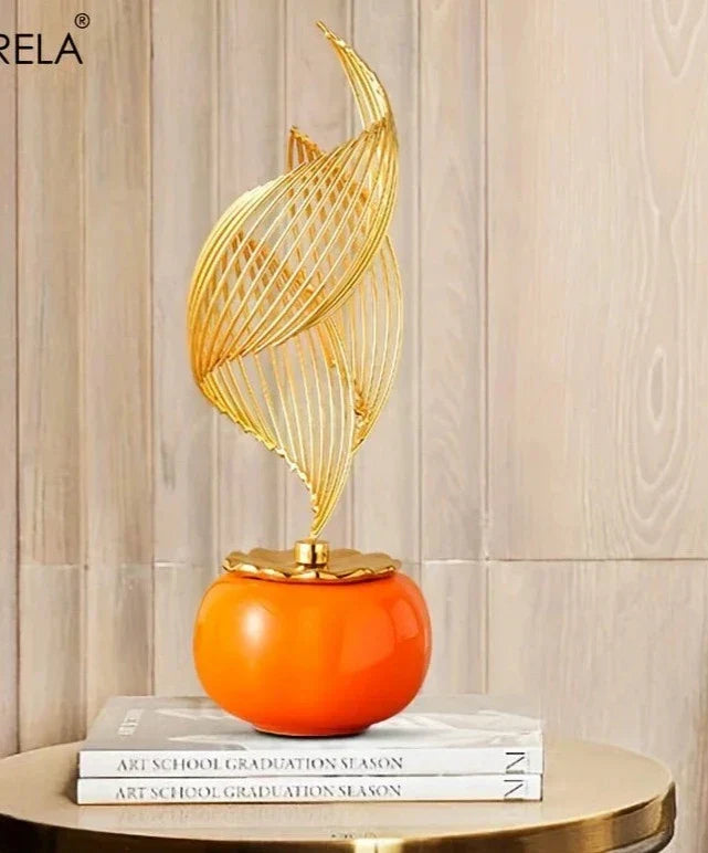 Escultura decorativa de Cerâmica Premuim - Coleção Folhas Serenas