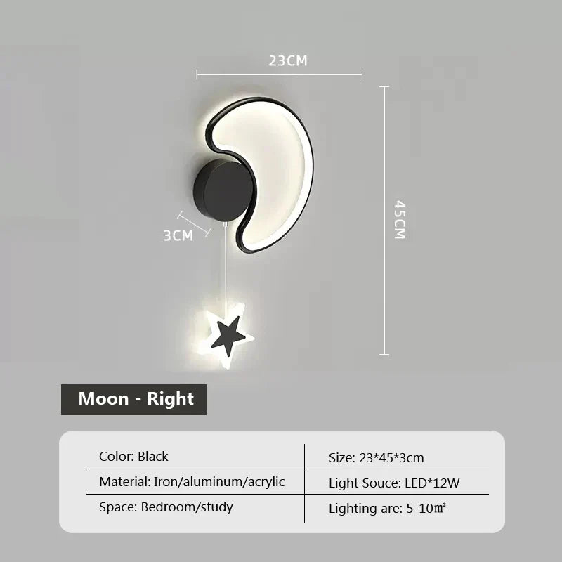 Luminária Infantil de Parede LED Cloud Star Moon