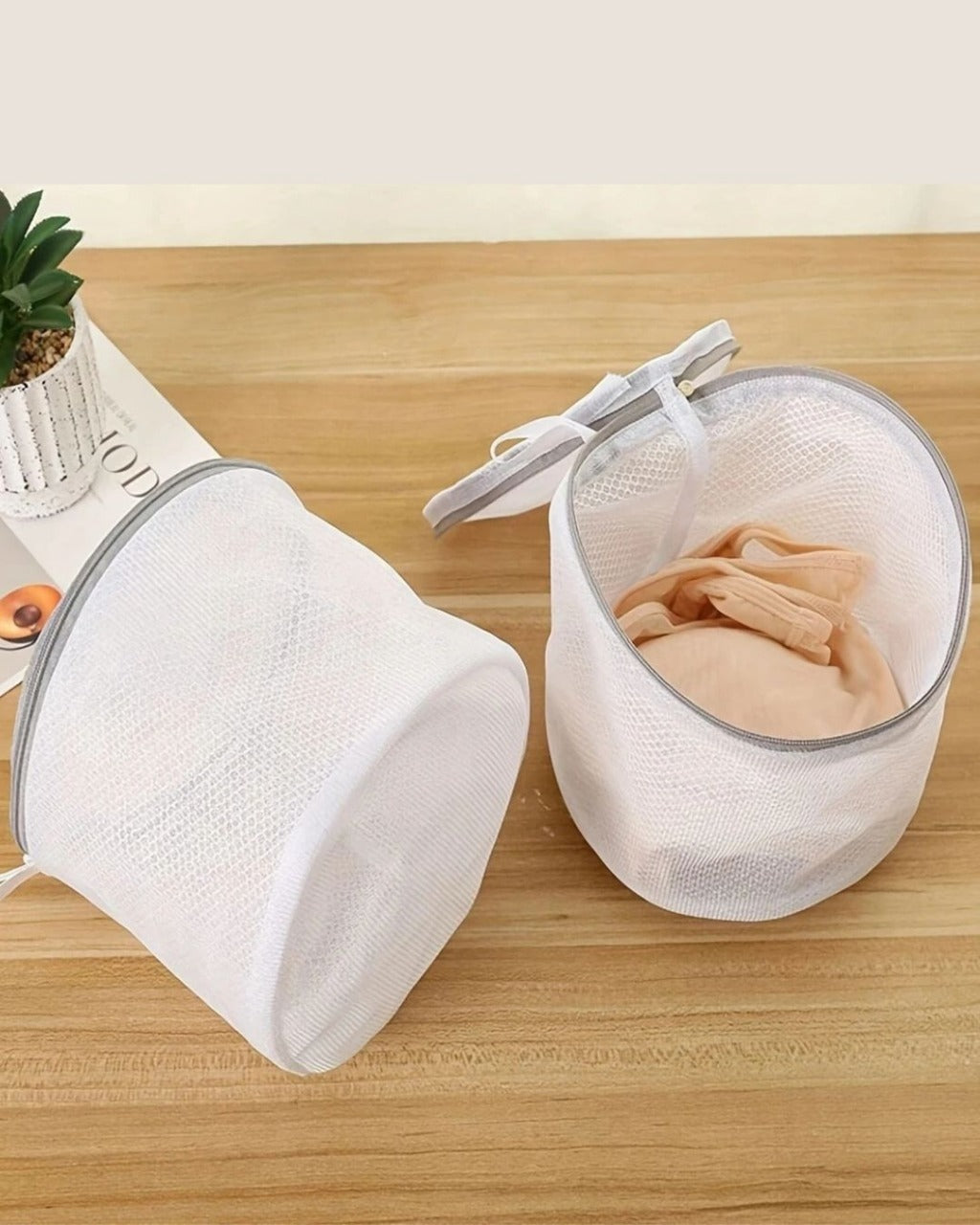 Saco de Lavagem para Lingerie com Zíper Proteção para Roupas Delicadas