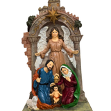 Sagrada Família com Anjo em Resina 31 x 18 cm