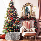 Saia para Árvore de Natal com Lantejoulas Impressas