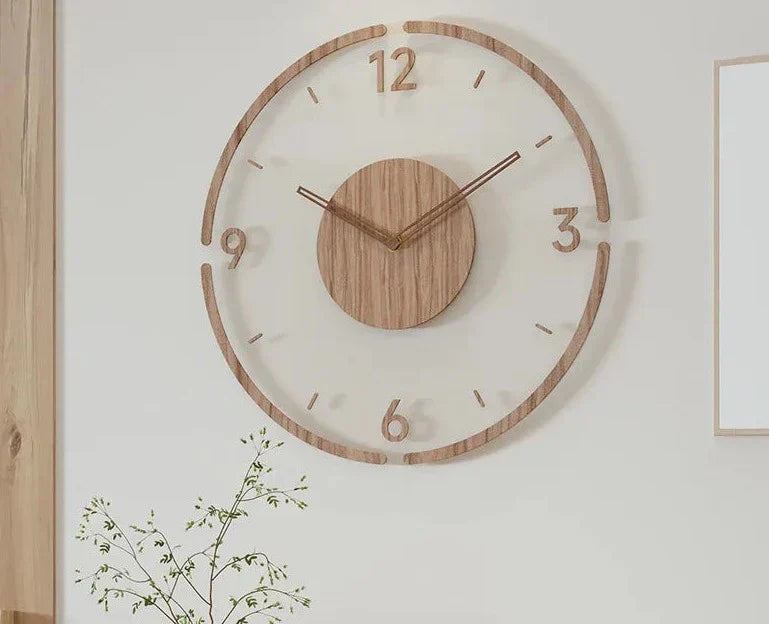 Relógio de Parede Decorativo Moderno de Madeira - WoodCraft Elite