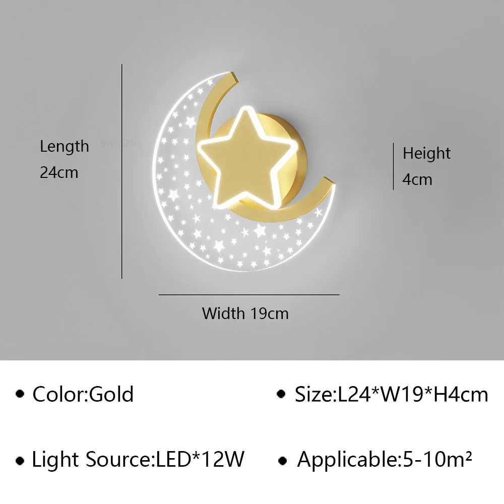 Luminária Infantil LED Estrela e Lua