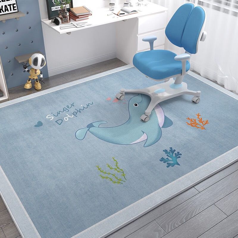 Tapete retangular para quarto infantil antiderrapante