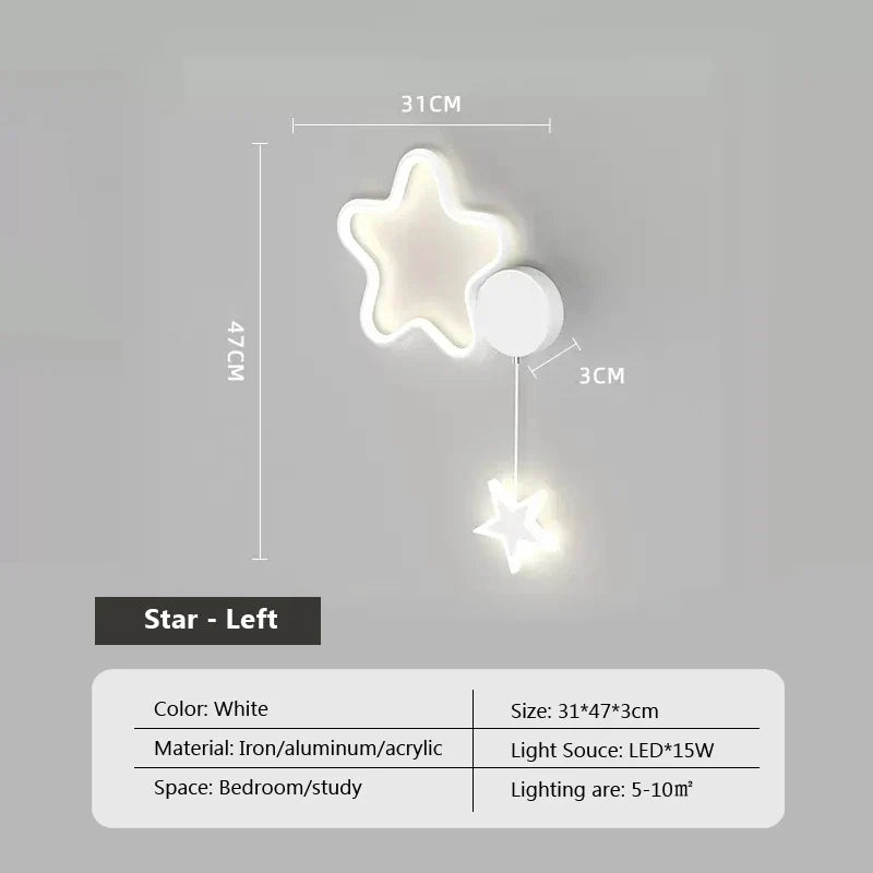Luminária Infantil de Parede LED Cloud Star Moon