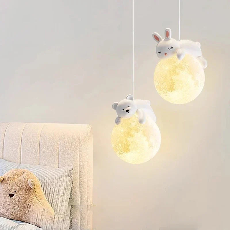 Luminária Infantil Nordic Rabbit & Bear