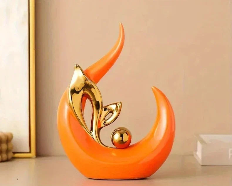 Escultura decorativa de Cerâmica Premuim - Coleção Folhas Serenas