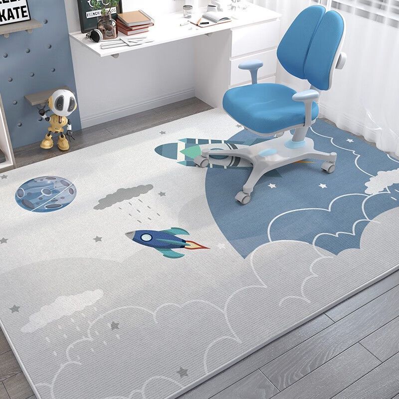 Tapete retangular infantil antiderrapante - Coleção Astronauta
