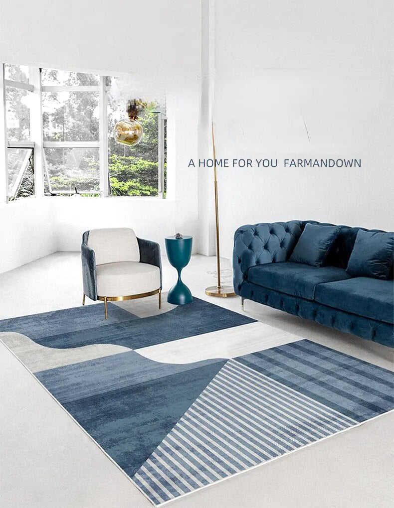 Tapete Retangular Decorativo - Coleção BlueGeometric