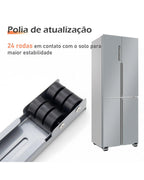 Suporte Móvel com Rodinhas Ajustável para Geladeira Máquina de Lavar e Móveis