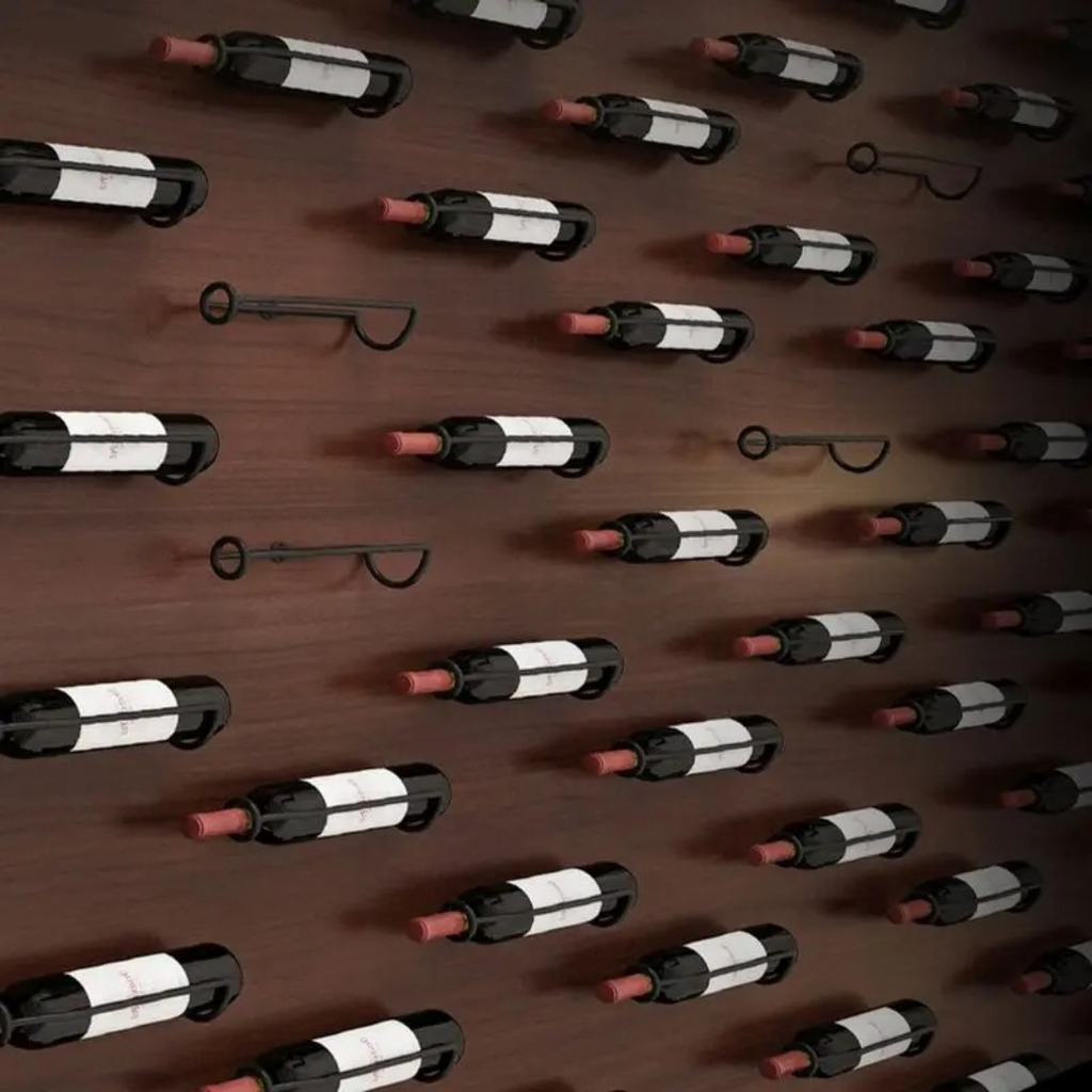 Suporte de Parede para Vinho em Metal para Armazenamento e Exibição de Vinhos