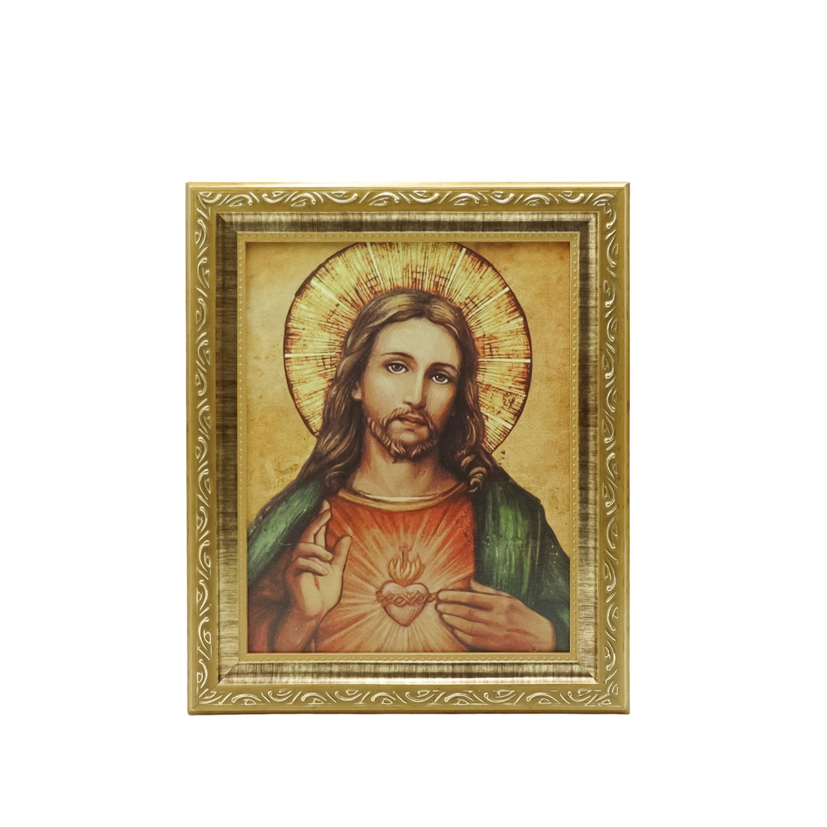 Quadro Sagrado Coração de Jesus 20X25 Moldura Simples